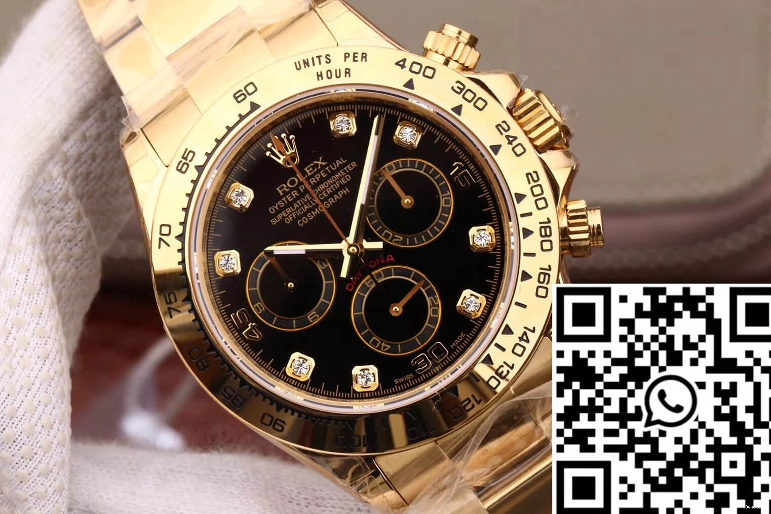 Black Rolex M116508-0008 JH Daytona Cosmograph Diamonds Dial Factory 0315